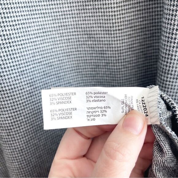 Dex Dress Knit Houndstooth Plaid Black White Short Sleeved Pullover Women's M - Picture 4 of 9